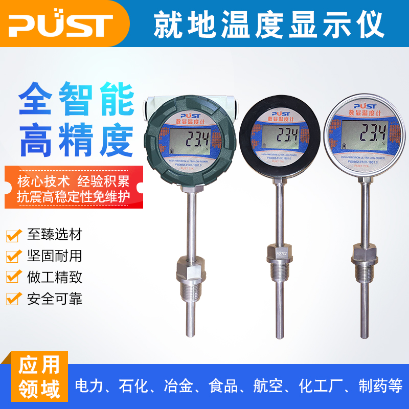 數顯溫度計就地顯示儀pt100熱電阻高精度 不銹鋼/膠木/防爆殼體
